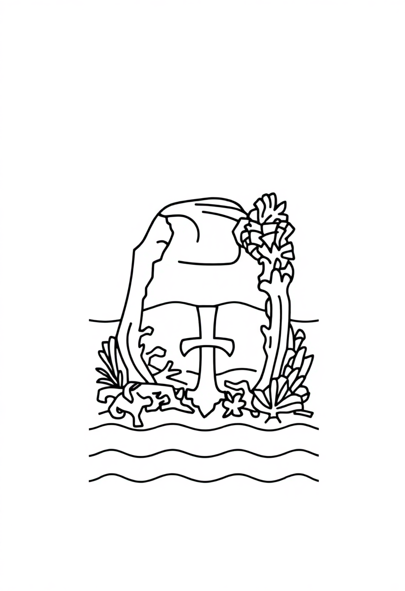 Rhode Island State Flag coloring page, free printable
