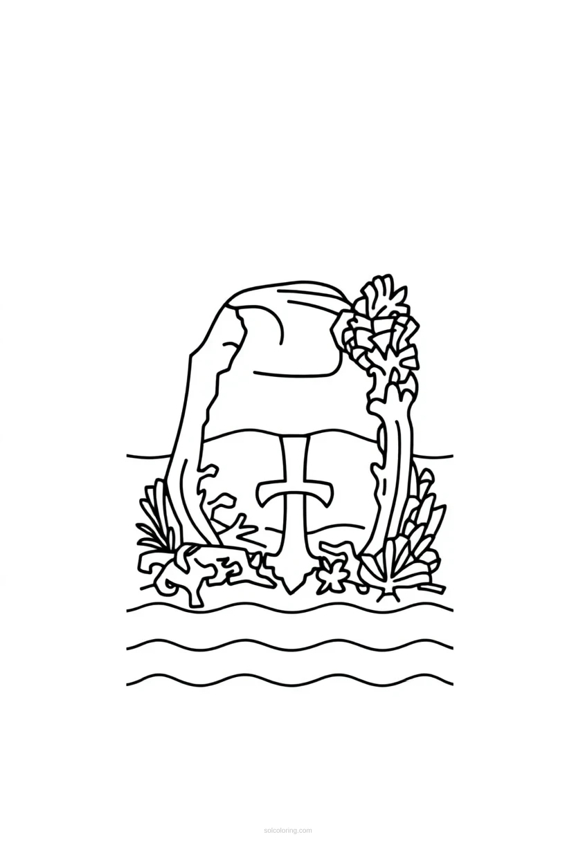 Rhode Island State Flag coloring page for kids