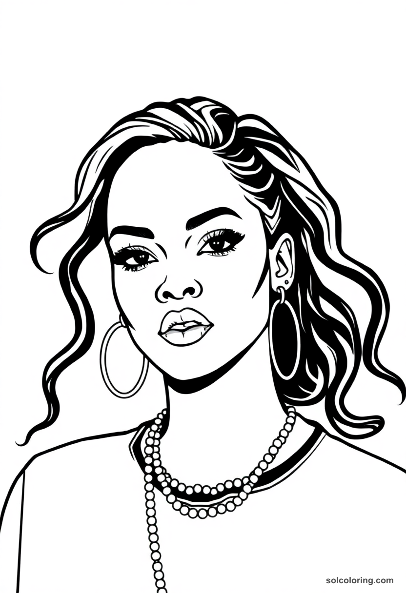 Illustrated Portrait Rihanna