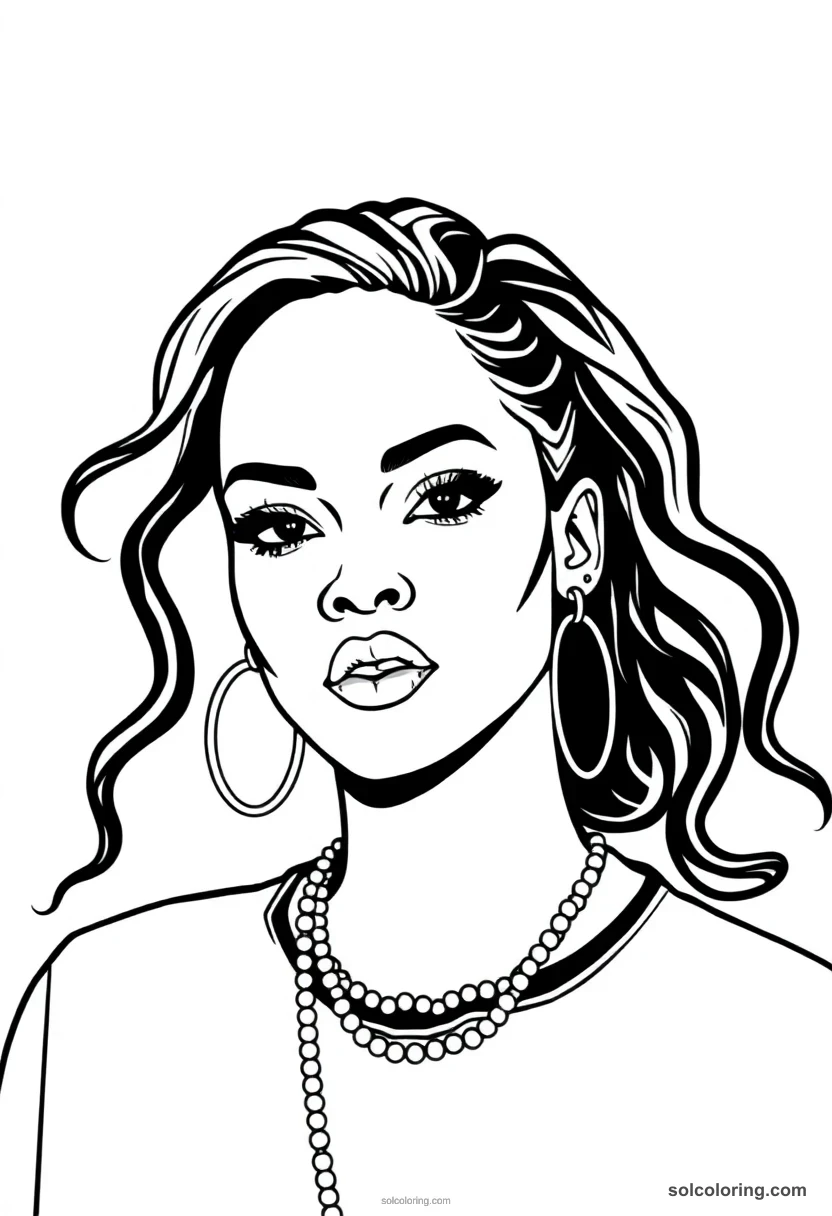 Rihanna coloring pages