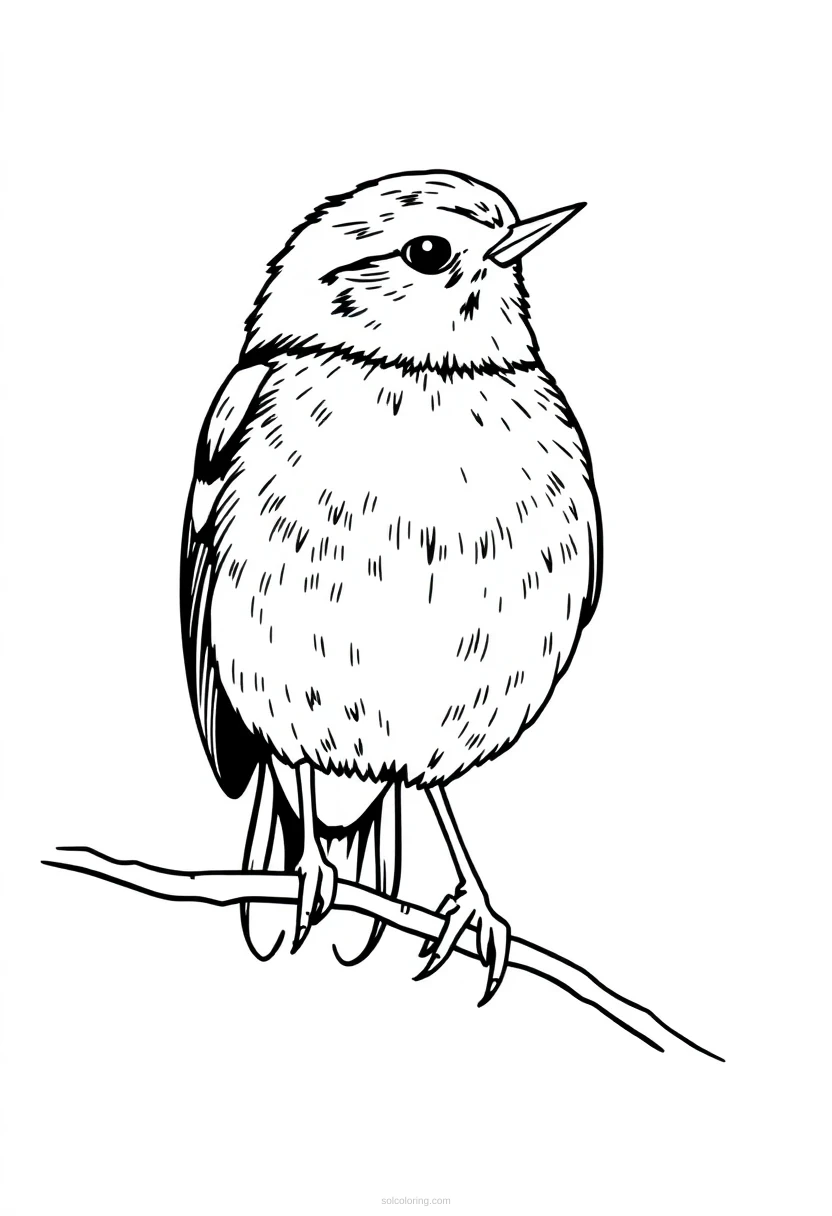 Robin coloring page for kids