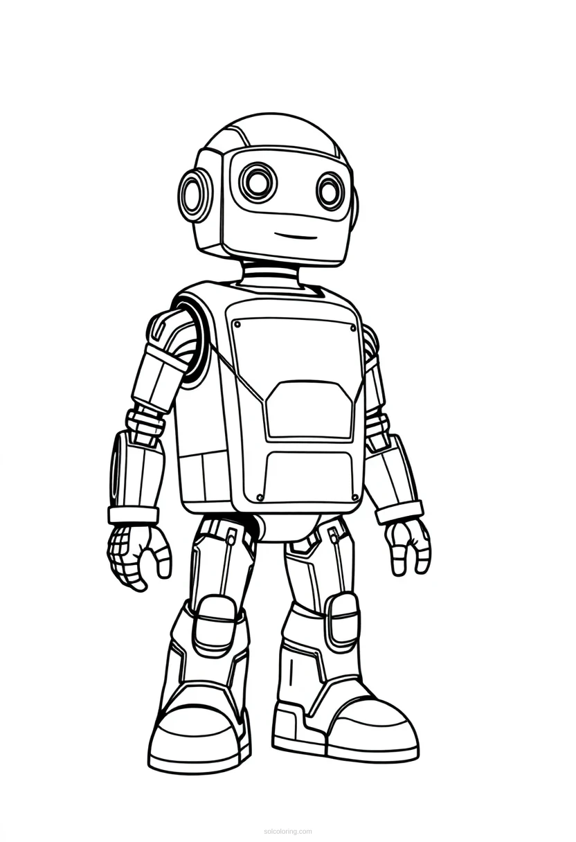 Robot Assistant Helper coloring page for kids