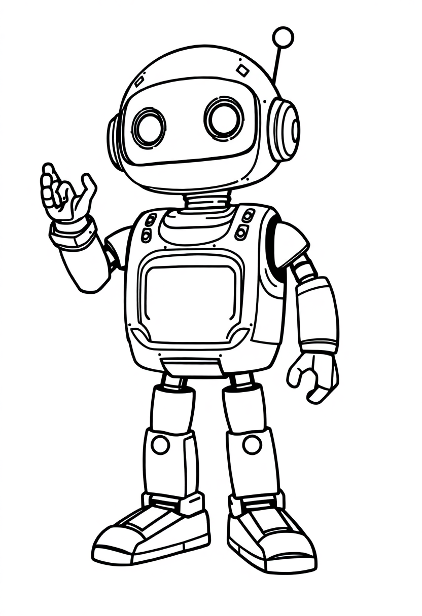 Robot Assistant Helper coloring page, free printable