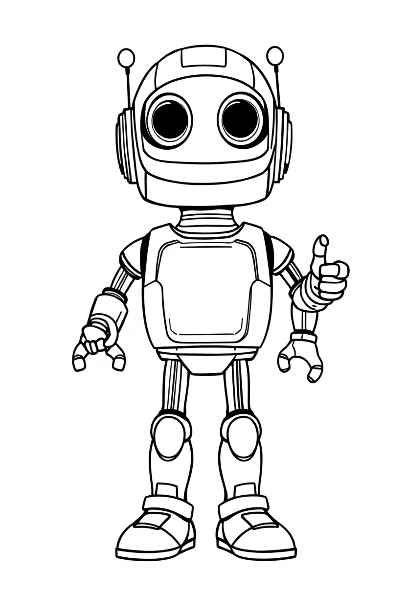 Robot Assistant Helper coloring page, free printable