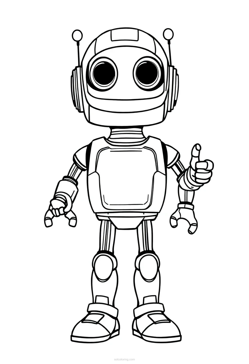 Robot Assistant Helper coloring page for kids