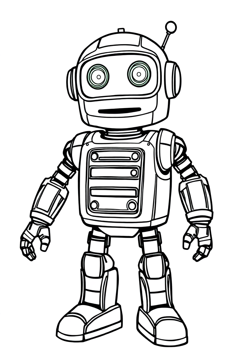 Robot Assistant Helper coloring page, free printable