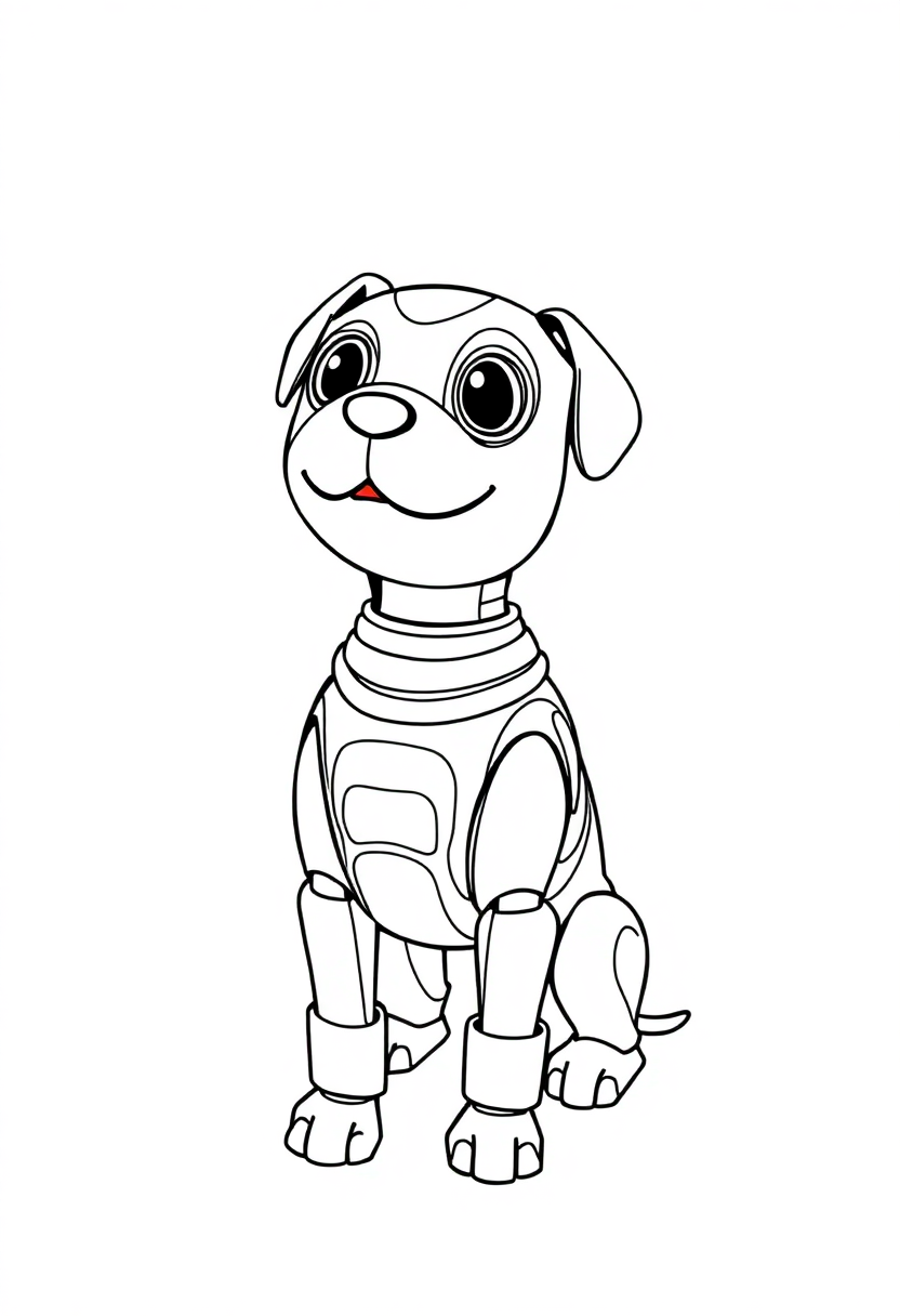 Robot Dog Companion coloring page, free printable