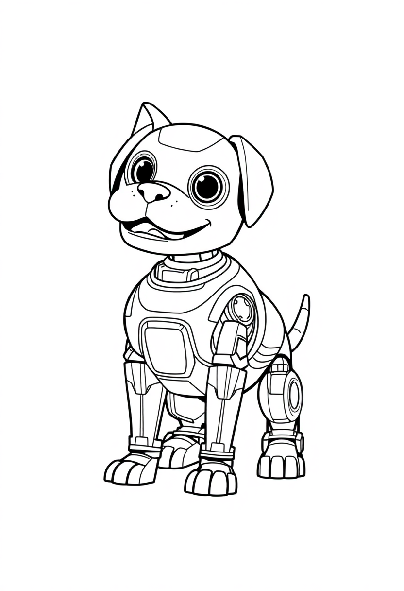 Robot Dog Companion coloring page, free printable