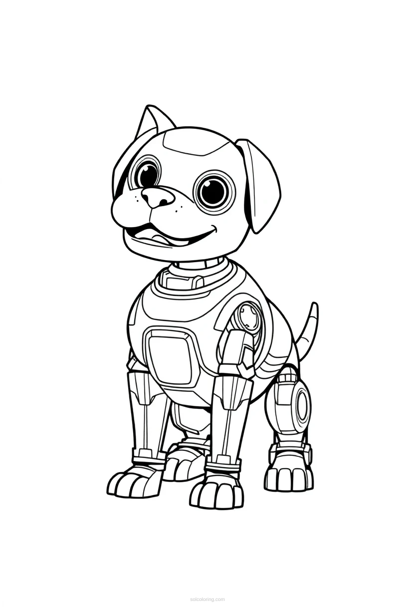 Robot Dog Companion coloring page for kids
