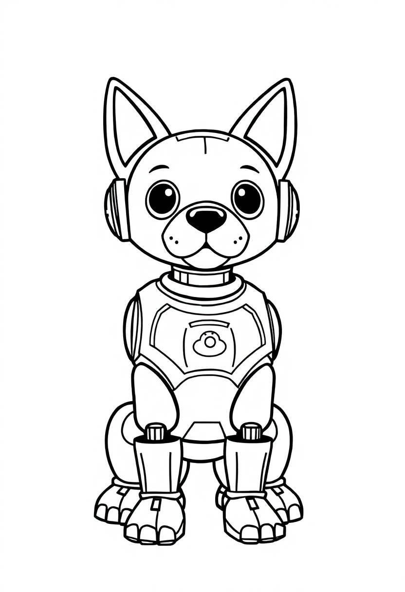 Robot Dog Companion coloring page, free printable