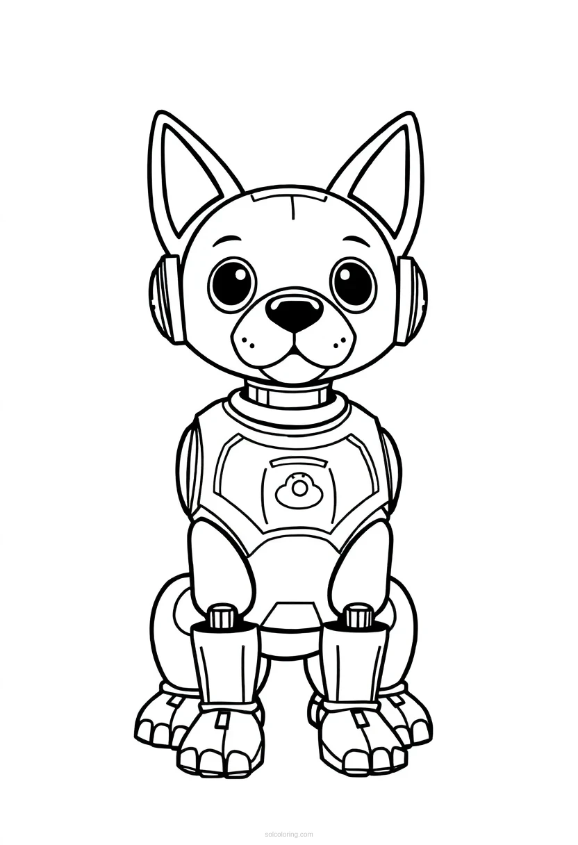 Robot Dog Companion coloring page for kids