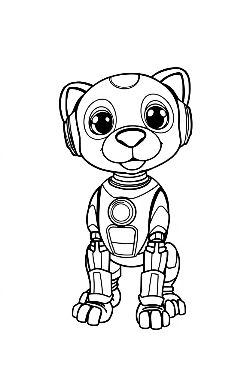Robot Dog Companion coloring page, free printable