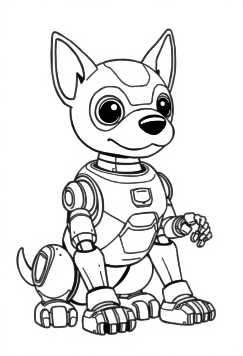 Robot Dog Companion coloring page, free printable