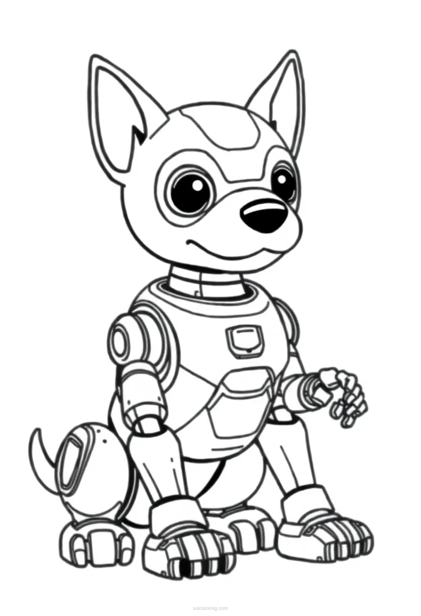 Robot Dog Companion coloring page for kids