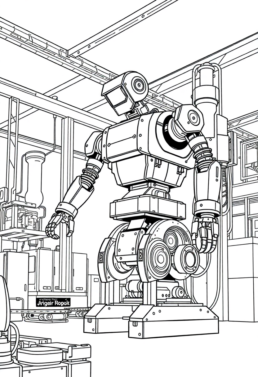 Robotic Manufacturing Plant coloring pages