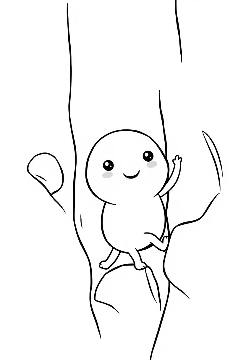 Rock Climbing and Bouldering coloring page, free printable