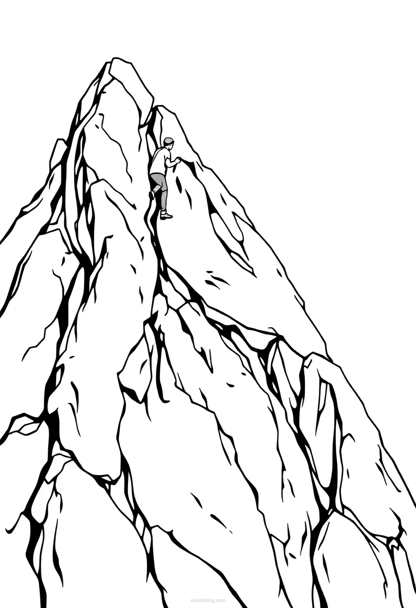 Rock Climbing and Bouldering coloring page for kids