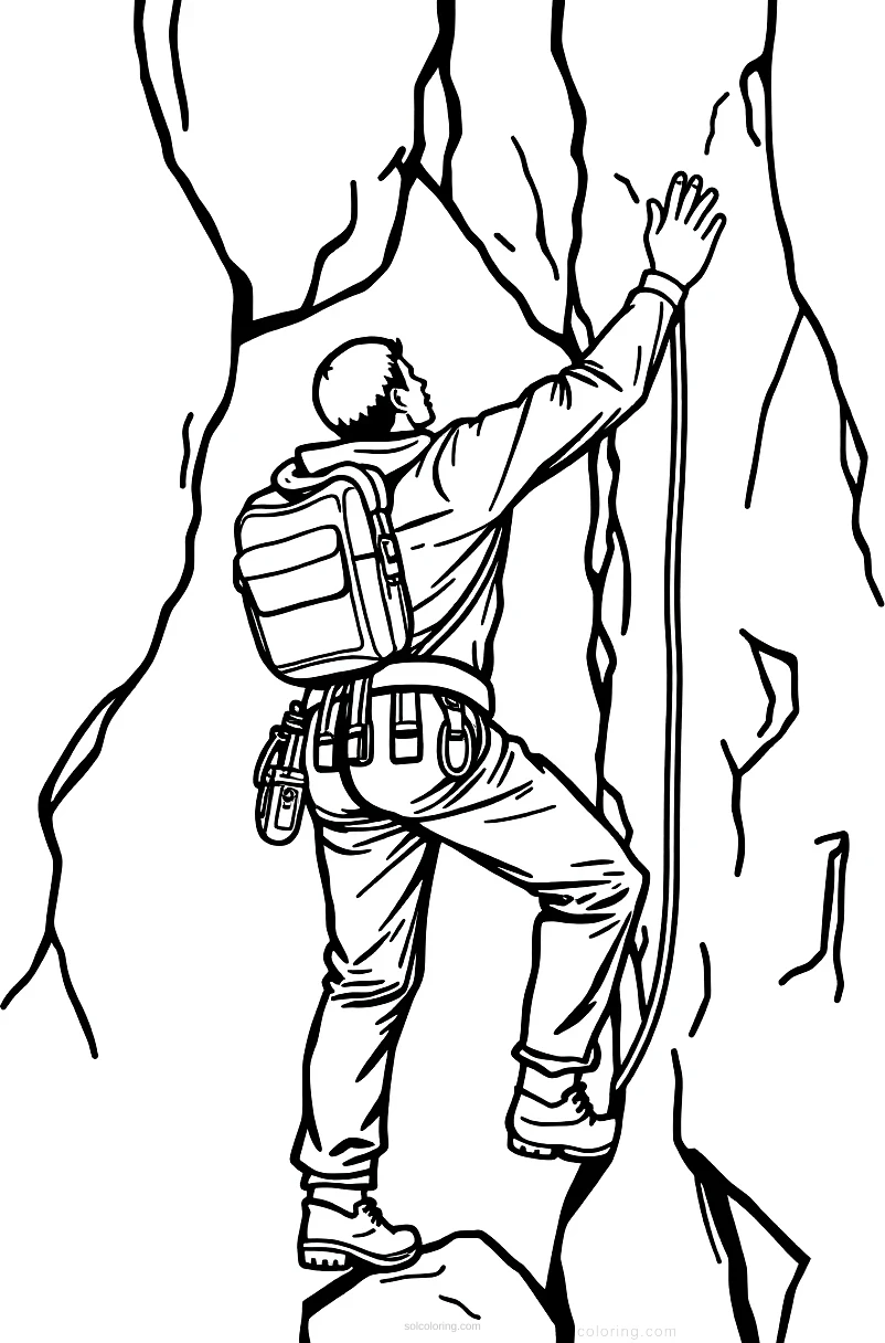 Rock Climbing Champion coloring pages