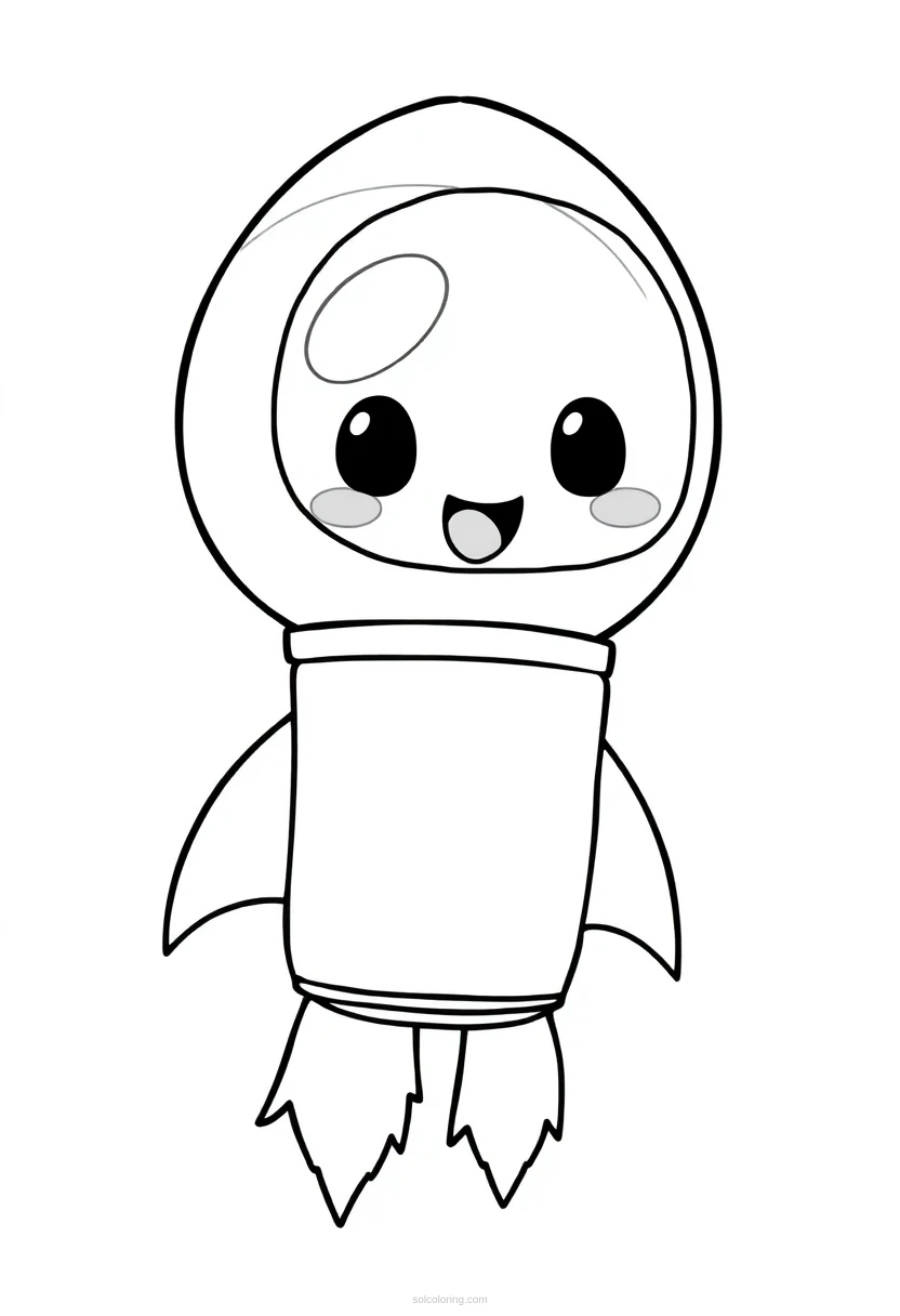 Rocket Launch Chibi coloring page for kids