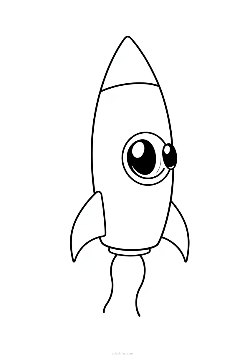 Rocket Launch Chibi coloring page for kids