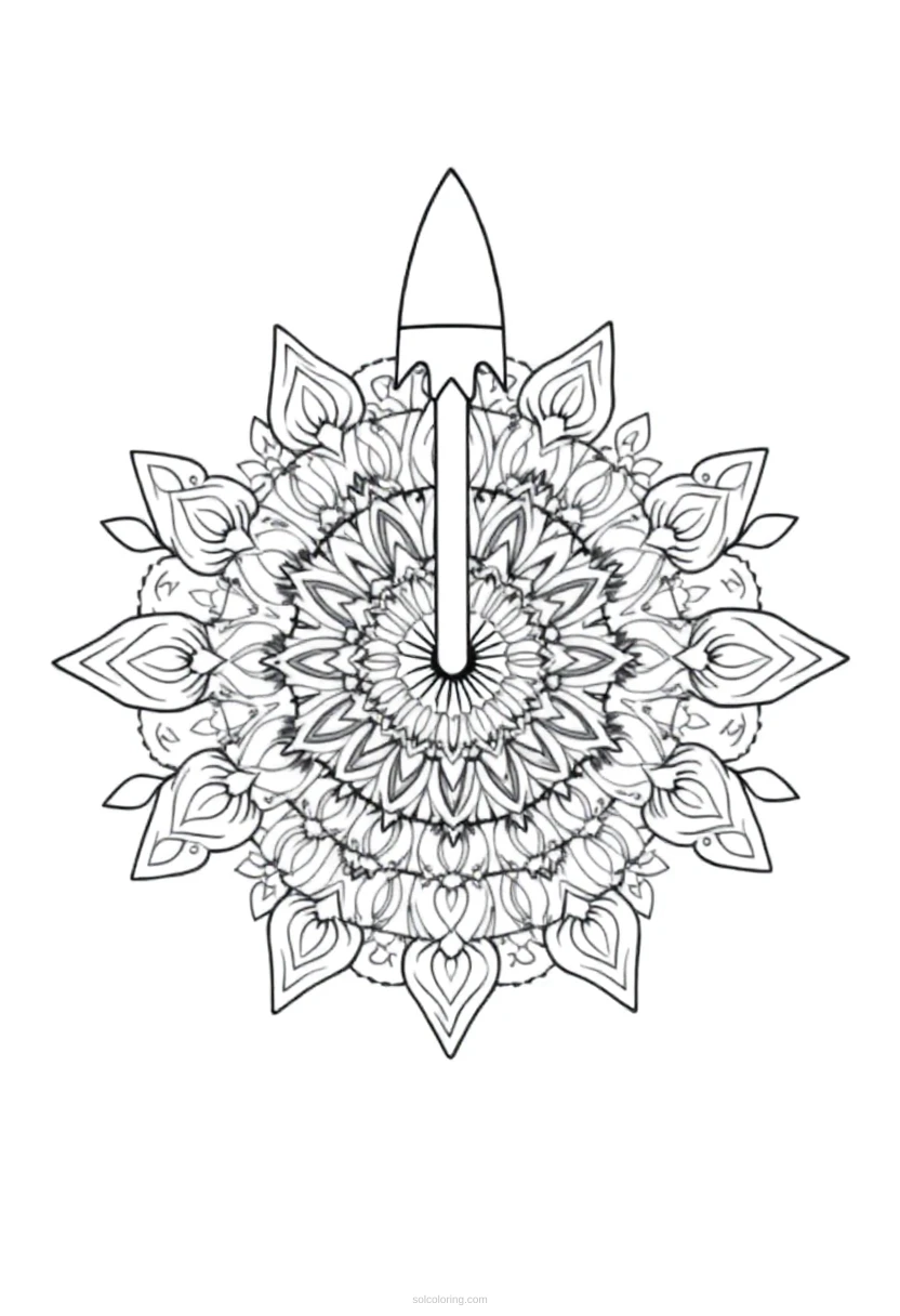 Rocket Launch Chibi coloring page for kids