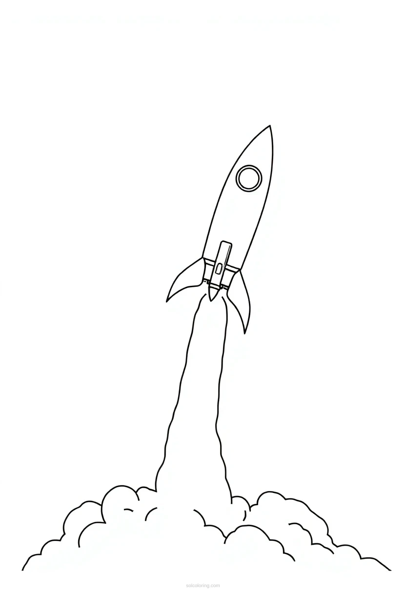 Rocket Launch Chibi coloring page for kids