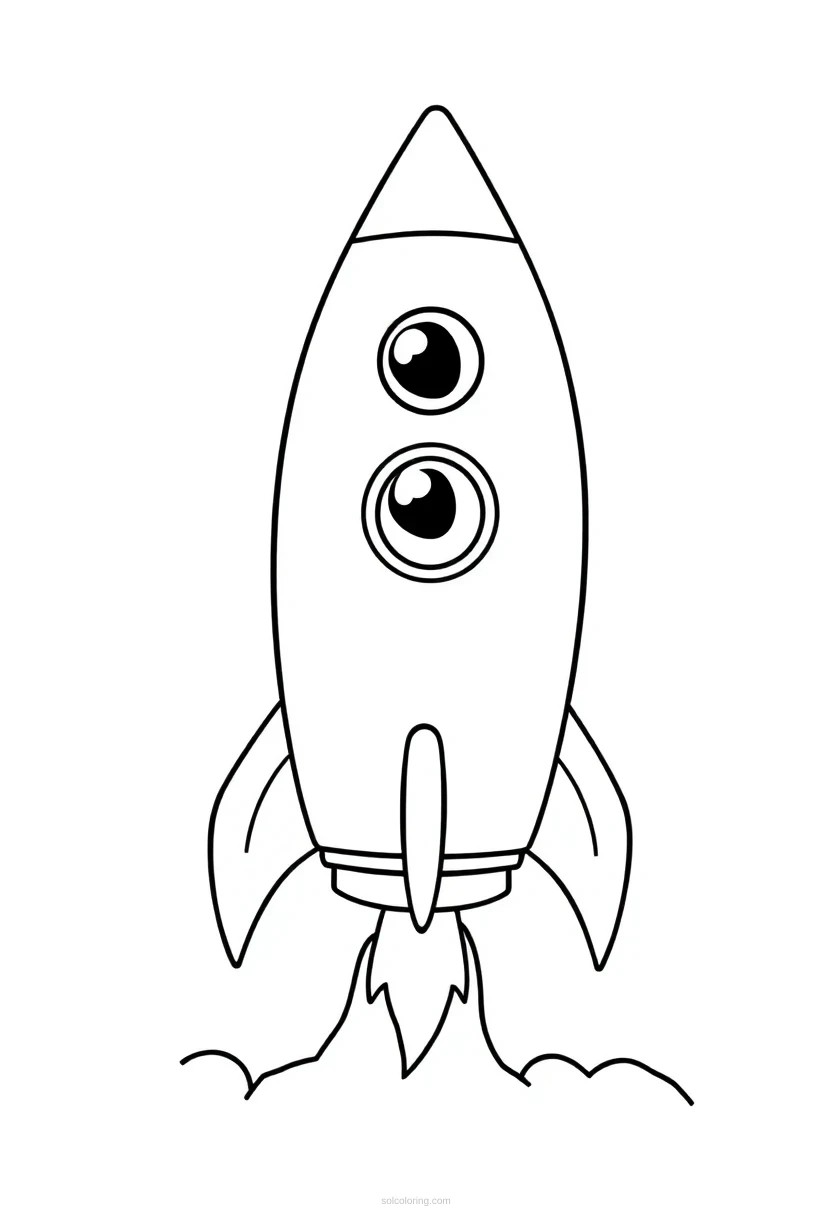 Rocket Launch coloring page for kids