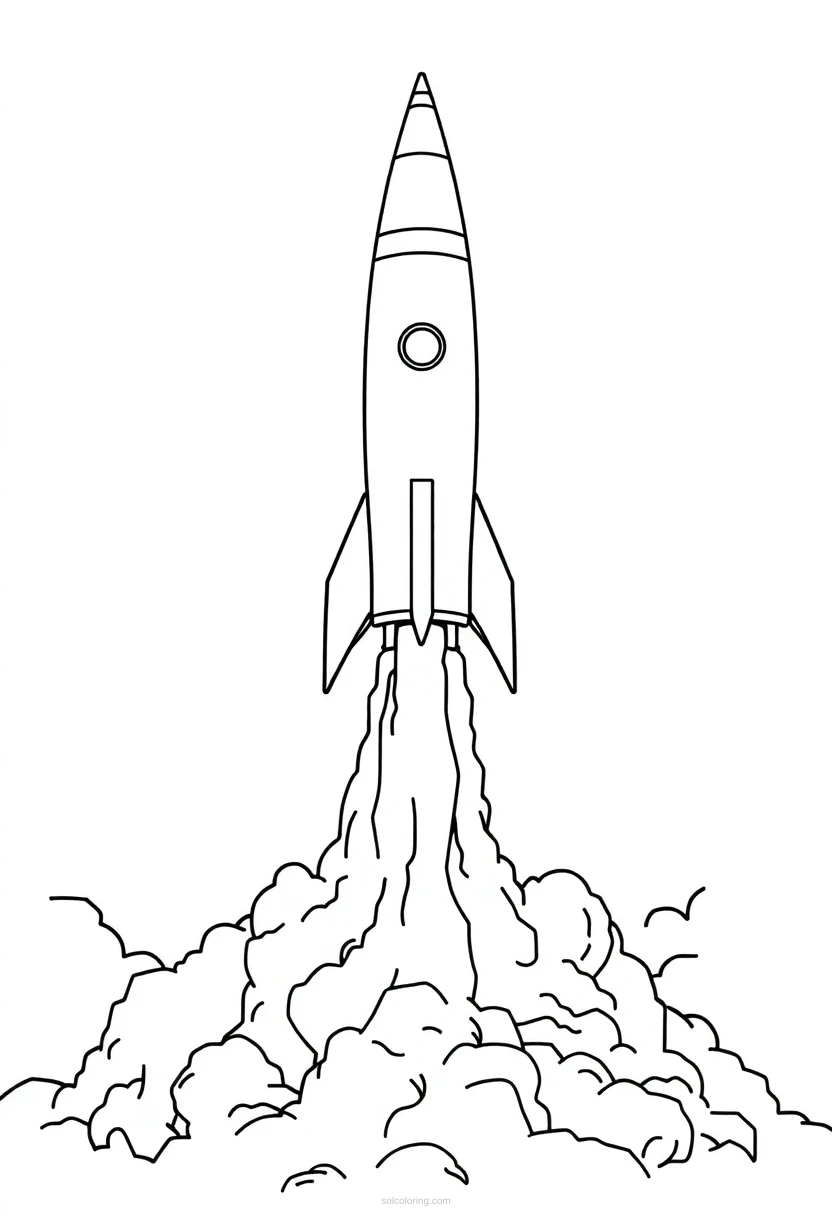 Rocket Launch coloring page for kids