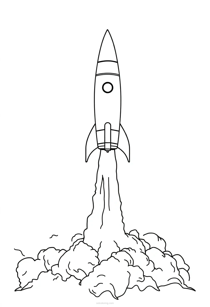 Rocket Launch coloring page for kids