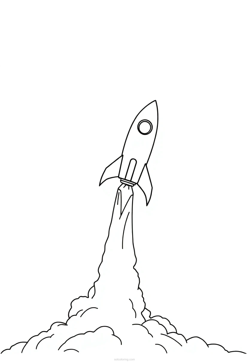 Rocket Launch Mandala coloring pages