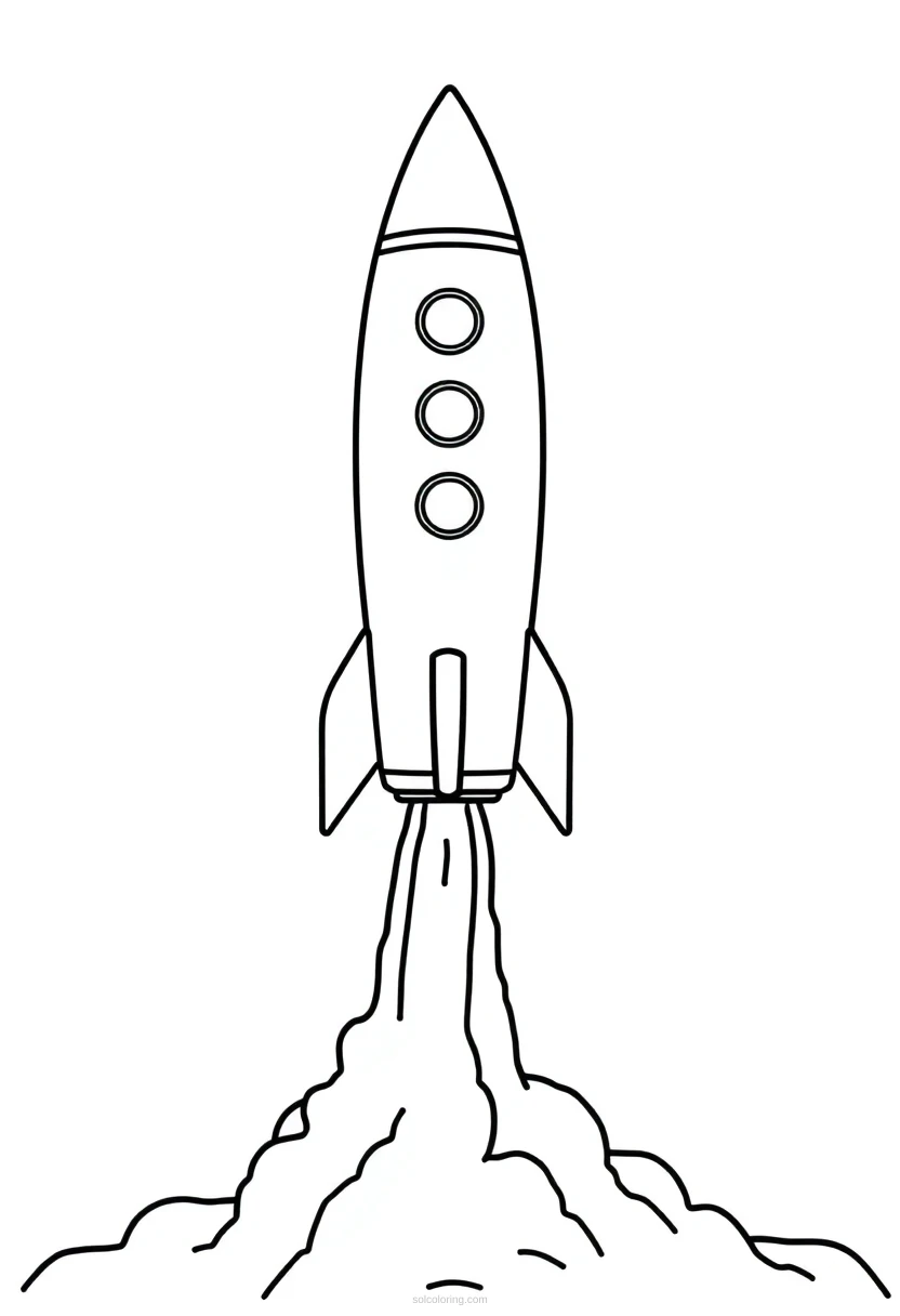 Rocket Launch coloring page for kids