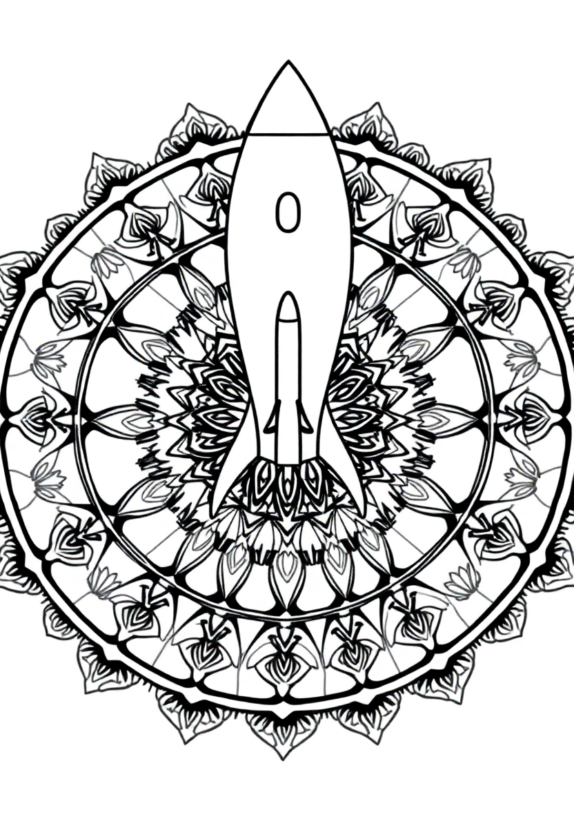 Rocket Launch coloring page, free printable