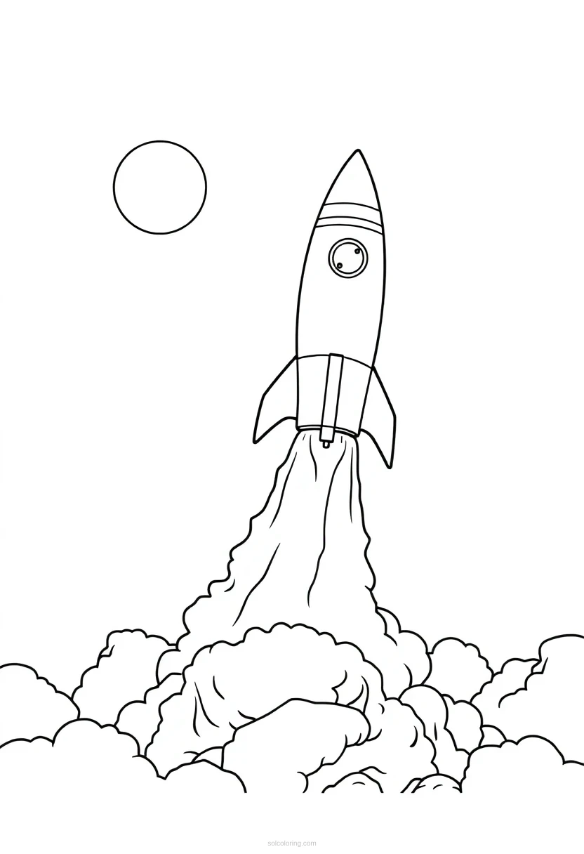 Rocket Launch coloring page for kids