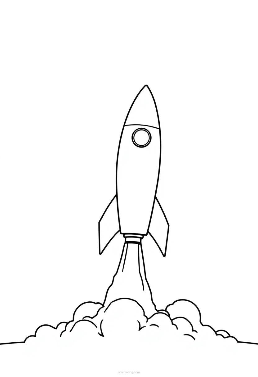Rocket Launch coloring page for kids