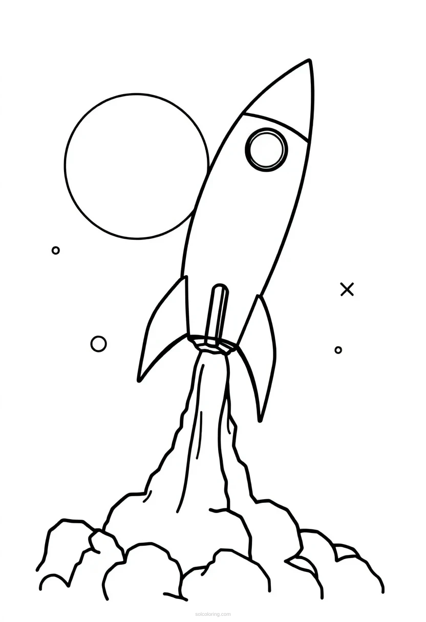 Rocket Launch coloring page for kids
