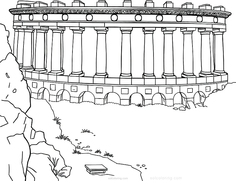 Roman Amphitheater coloring page for kids