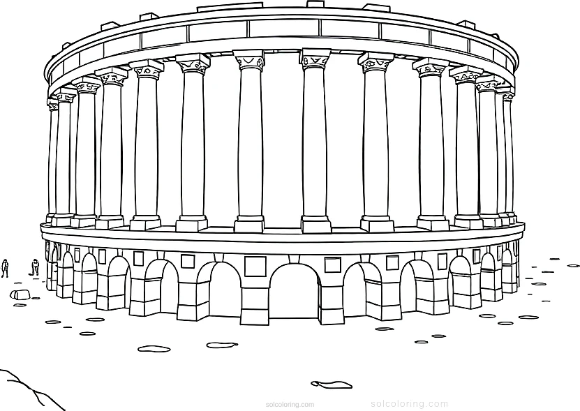 Roman Amphitheater coloring page for kids