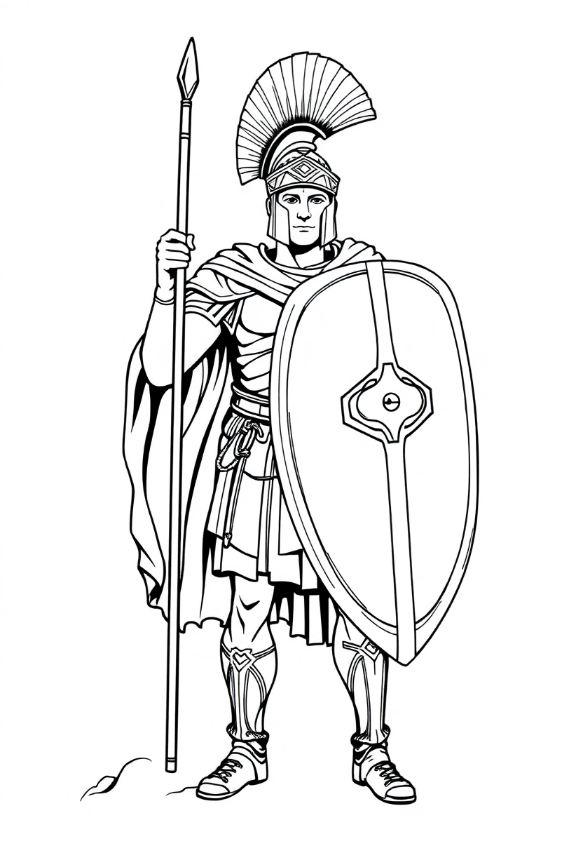 Roman Centurion Soldier coloring page, free printable