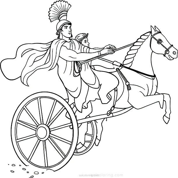 Roman Chariot Racing coloring page for kids