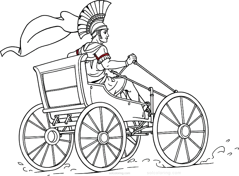 Roman Chariot Racing coloring page for kids