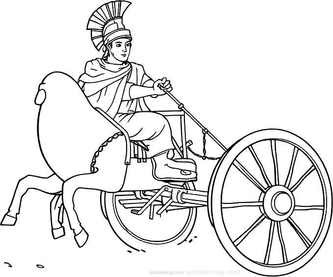Roman Chariot Racing coloring page for kids