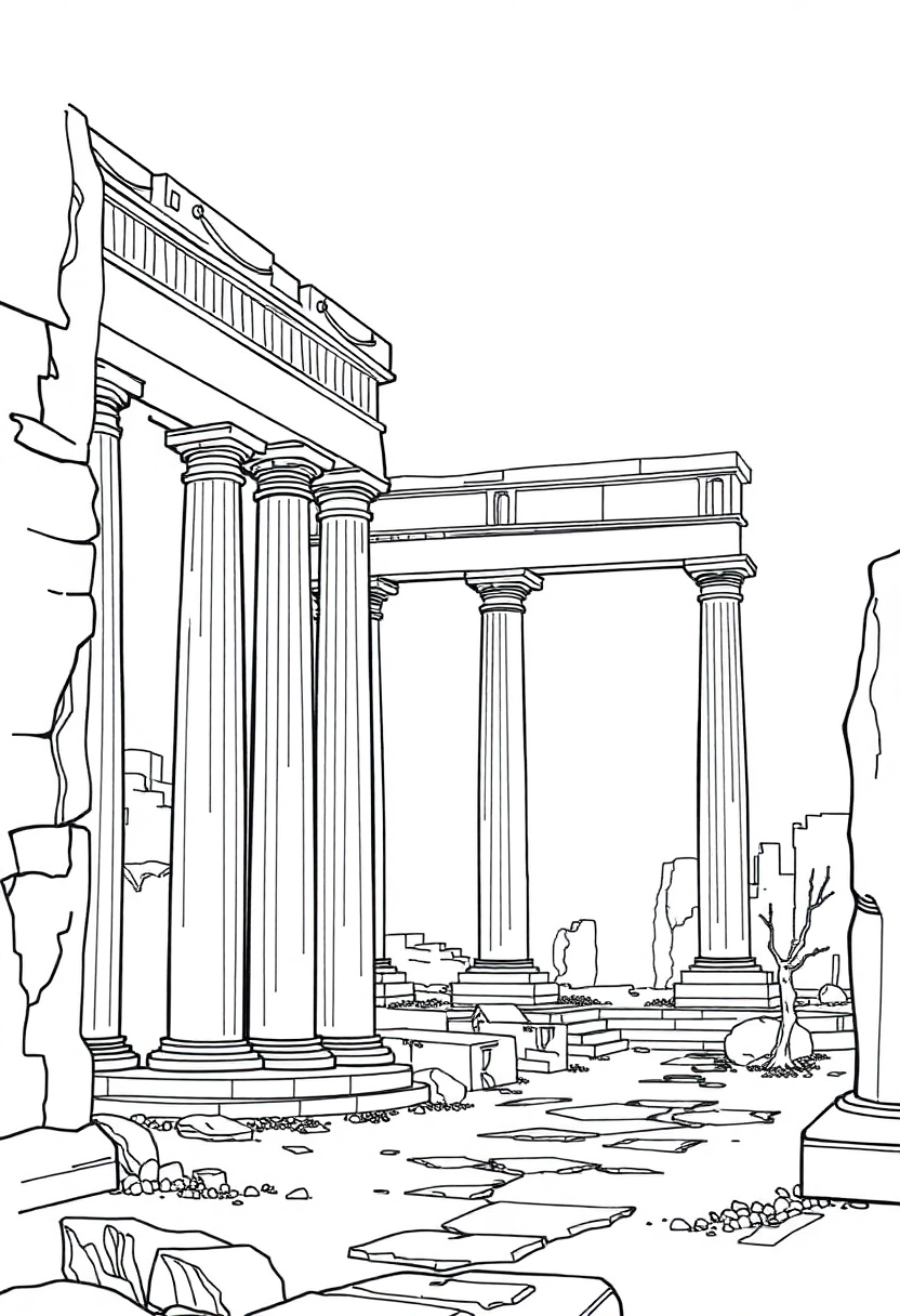 Roman Forum Ruins coloring pages