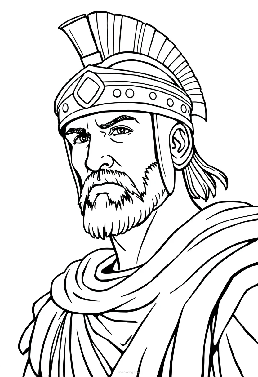 Roman Gladiator coloring page for kids