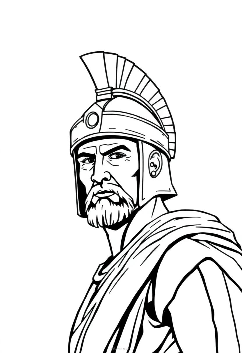 Roman Gladiator coloring page for kids