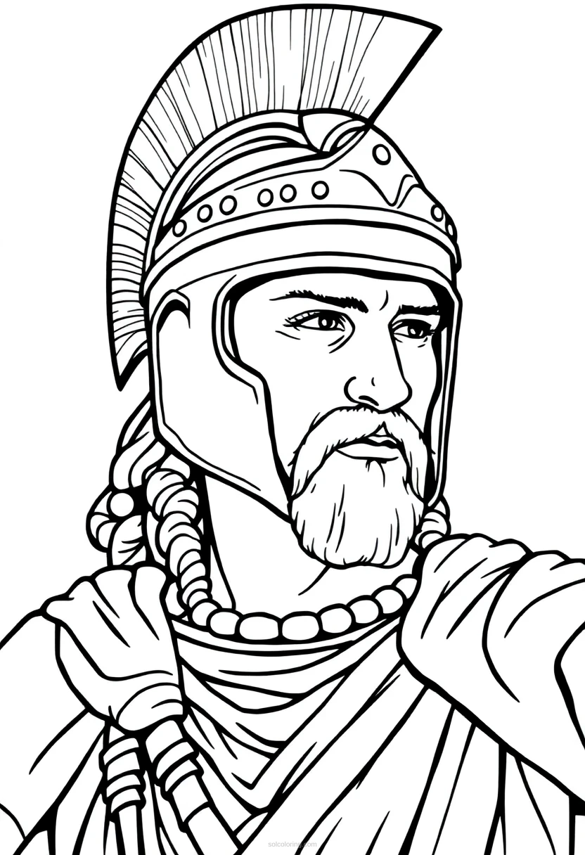 Roman Gladiator coloring page for kids