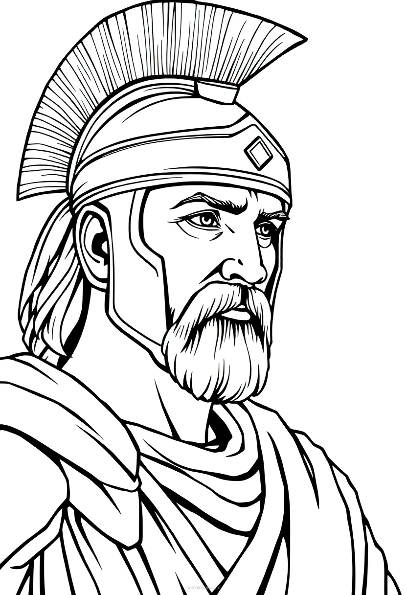 Roman Gladiator coloring page for kids
