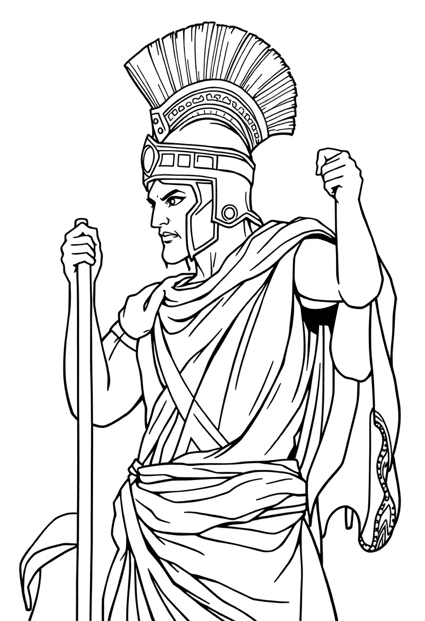 Roman Gladiator coloring page, free printable