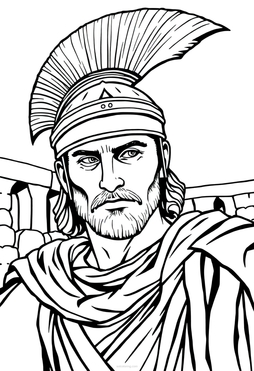 Roman Gladiator coloring page for kids