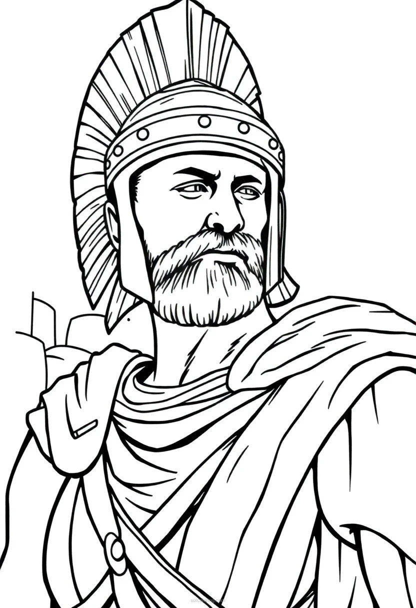 Roman Gladiator coloring page for kids