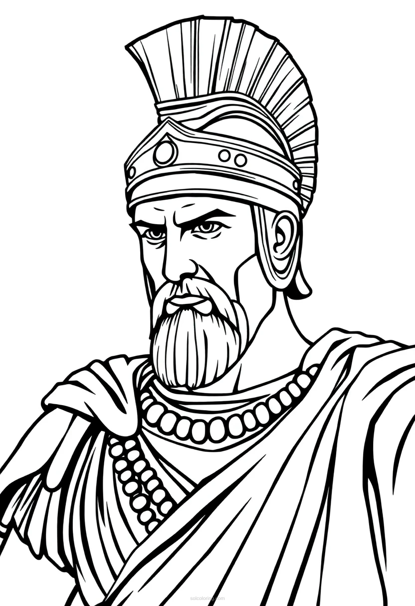 Roman Gladiator coloring page for kids